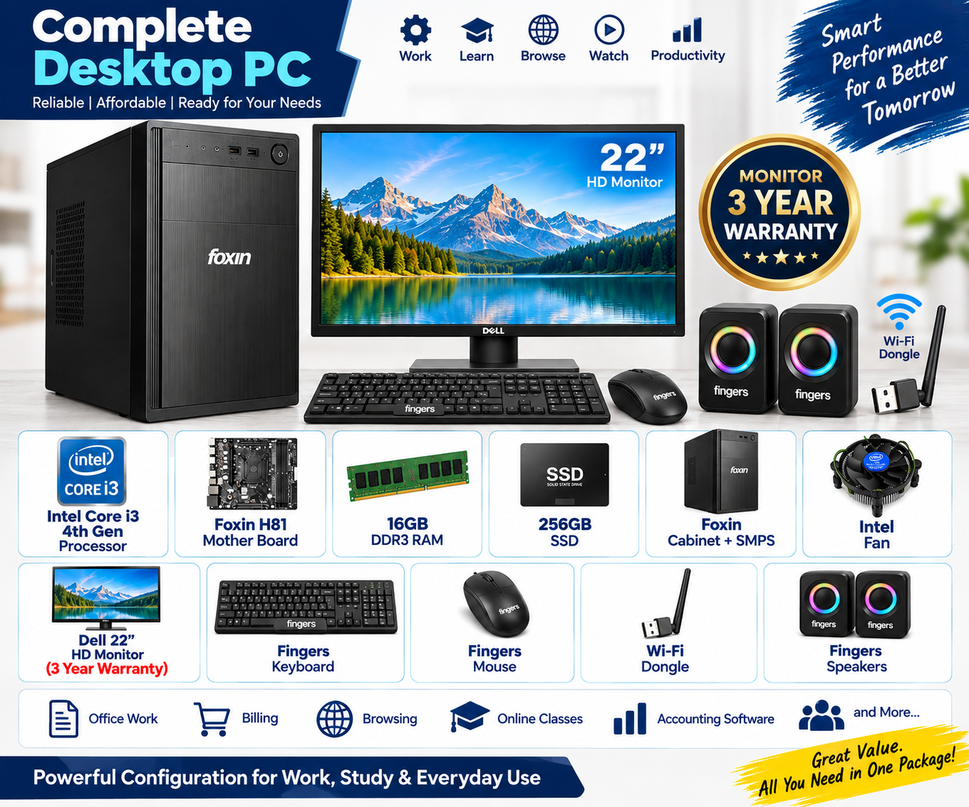 I3 BUDGET SYSTEM(WITH GOOD MONITER)